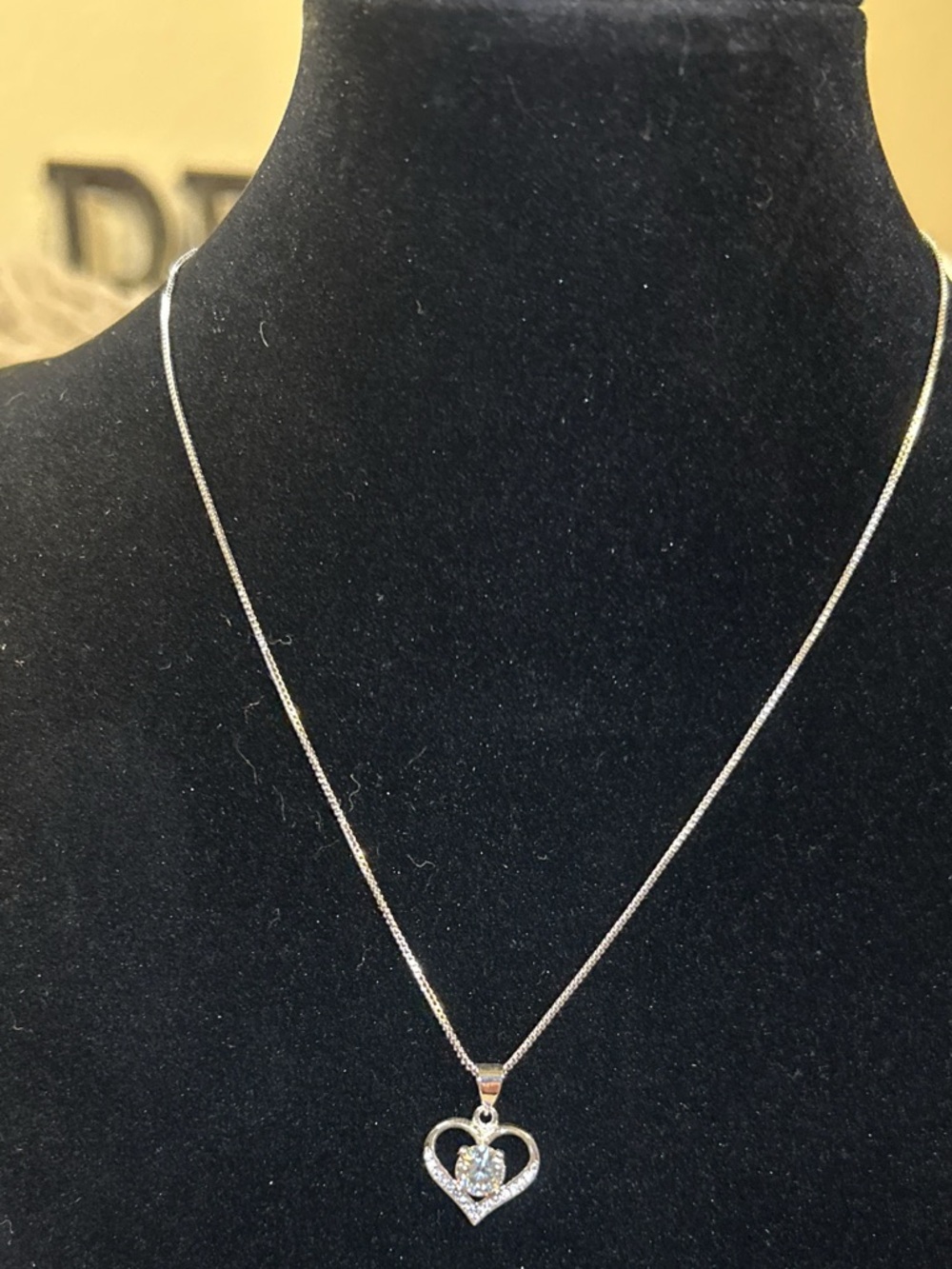 925 Silver Moissanite Heart Pendant Necklace 1.5 TCW